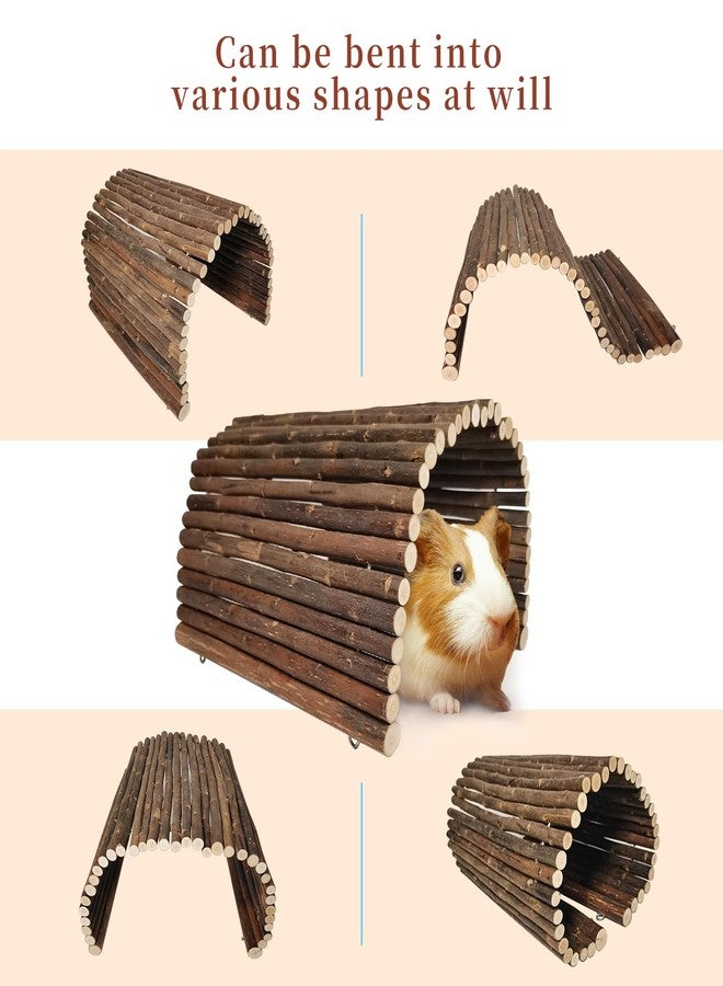AGGQQA Guinea Pig Hideout Rabbit Hide Rat Cage Accessories Extra Large Wooden Tunnel Hut Hideaway for Pig Hideout Tortoise Hedgehog Ferret and Chinchilla - Image 3